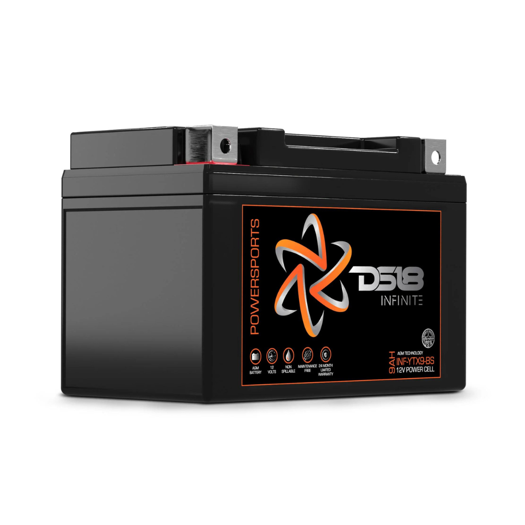 DS18 INF-YTX9-BS 12 Volt AGM Powersports Audio Battery - 350 Watts Rms | 9Ah
