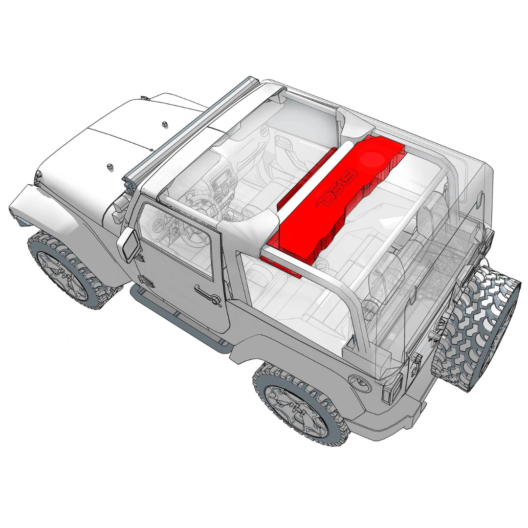 DS18 JK-SBAR/RD.HT Overhead Sound Bar System - Fits Jeep Wrangler JK/JKU