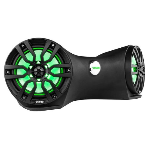 DS18 JSD8/BK Caja de altavoz marino doble cargado de 8" con luces LED RGB - 250 vatios Rms 2x 4 ohmios