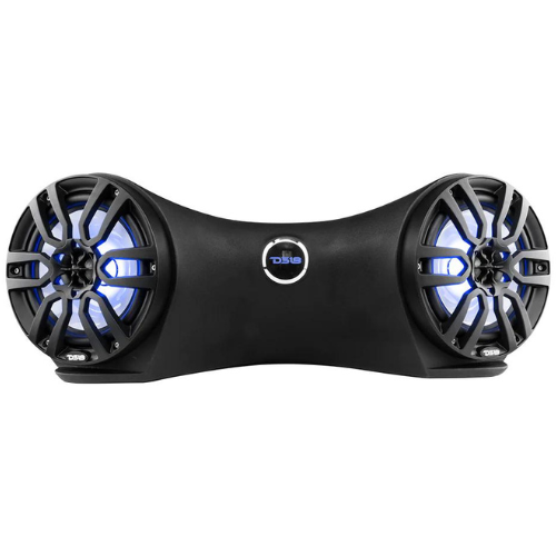 DS18 JSD8/BK Caja de altavoz marino doble cargado de 8" con luces LED RGB - 250 vatios Rms 2x 4 ohmios