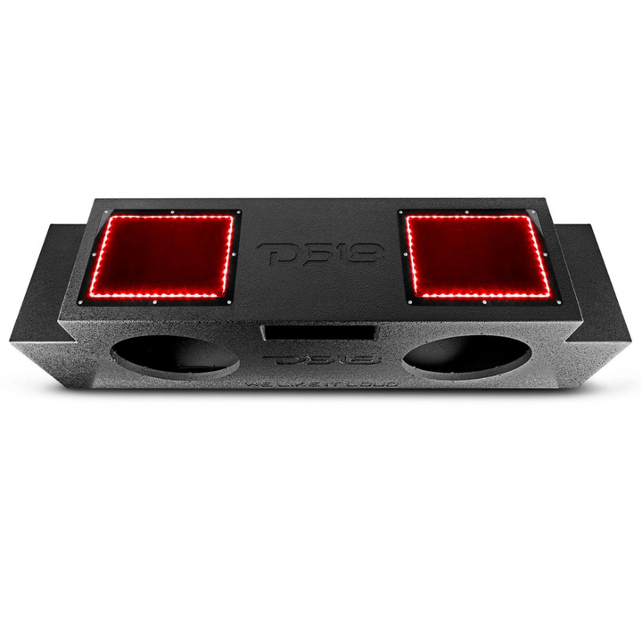 2007-up Jeep Wrangler JKU & JLU - DS18 Dual 12" Down Fire Ported Subwoofer Enclosure with Plexiglass and LED Lights