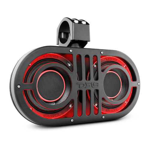 Caja de altavoz dual DS18 JVOCE de 6,5" con luces LED RGB y soportes para barra antivuelco - 450 vatios Rms 2x 4 ohmios