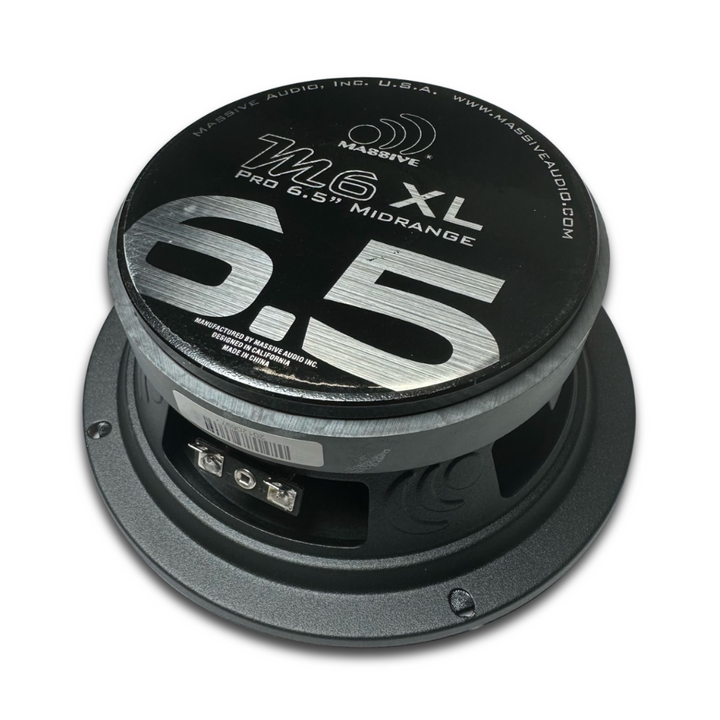 Massive Audio M6XL 6.5" Mid-Range Loudspeaker with Black Aluminum Bullet and 1.5" Voice Coil - 200 Watts Rms 8-ohm