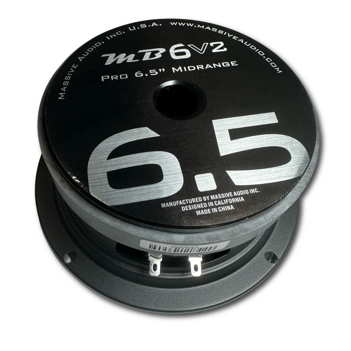 Massive Audio MB6 6.5" Mid-Bass Loudspeaker with Classic Dust Cap and 2" Voice Coil - 150 Watts Rms 4-ohm