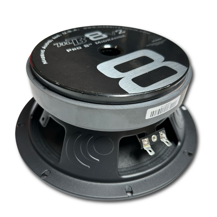 Massive Audio MB8 8" Mid-Bass Loudspeaker with Classic Dust Cap and 2" Voice Coil - 175 Watts Rms 4-ohm
