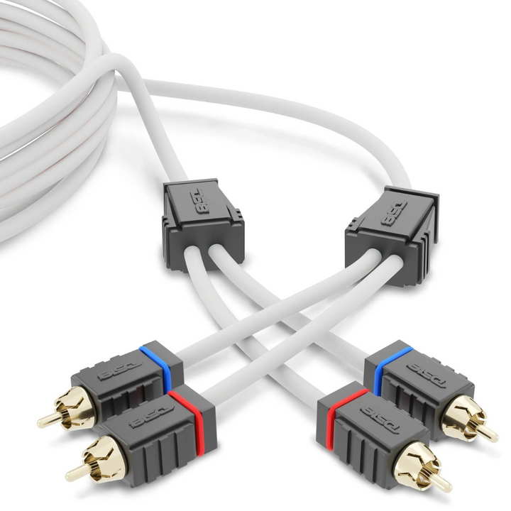 DS18 MOFCR-12FT 12 Foot Marine Grade 2-Channel Twisted Rca Cable - Made with Tinned OFC Copper Wire