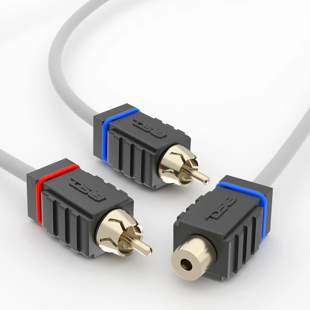 DS18 MOFCR-1F2M Marine Grade 1x Female to 2x Male Rca Splitter Cable - Made with Tinned OFC Copper Wire