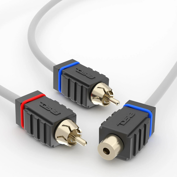 DS18 MOFCR-1F2M Marine Grade 1x Female to 2x Male Rca Splitter Cable - Made with Tinned OFC Copper Wire