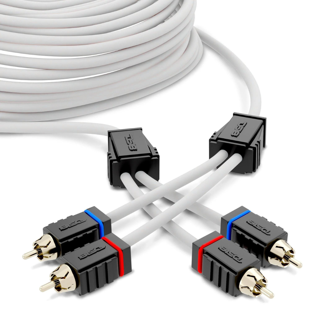 DS18 MOFCR-25FT 25 Foot Marine Grade 2-Channel Twisted Rca Cable - Made with Tinned OFC Copper Wire