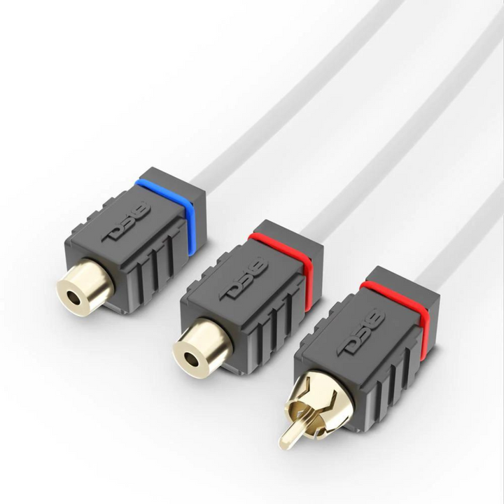 DS18 MOFCR-2F1M Marine Grade 1x Male to 2x Female Rca Splitter Cable - Made with Tinned OFC Copper Wire
