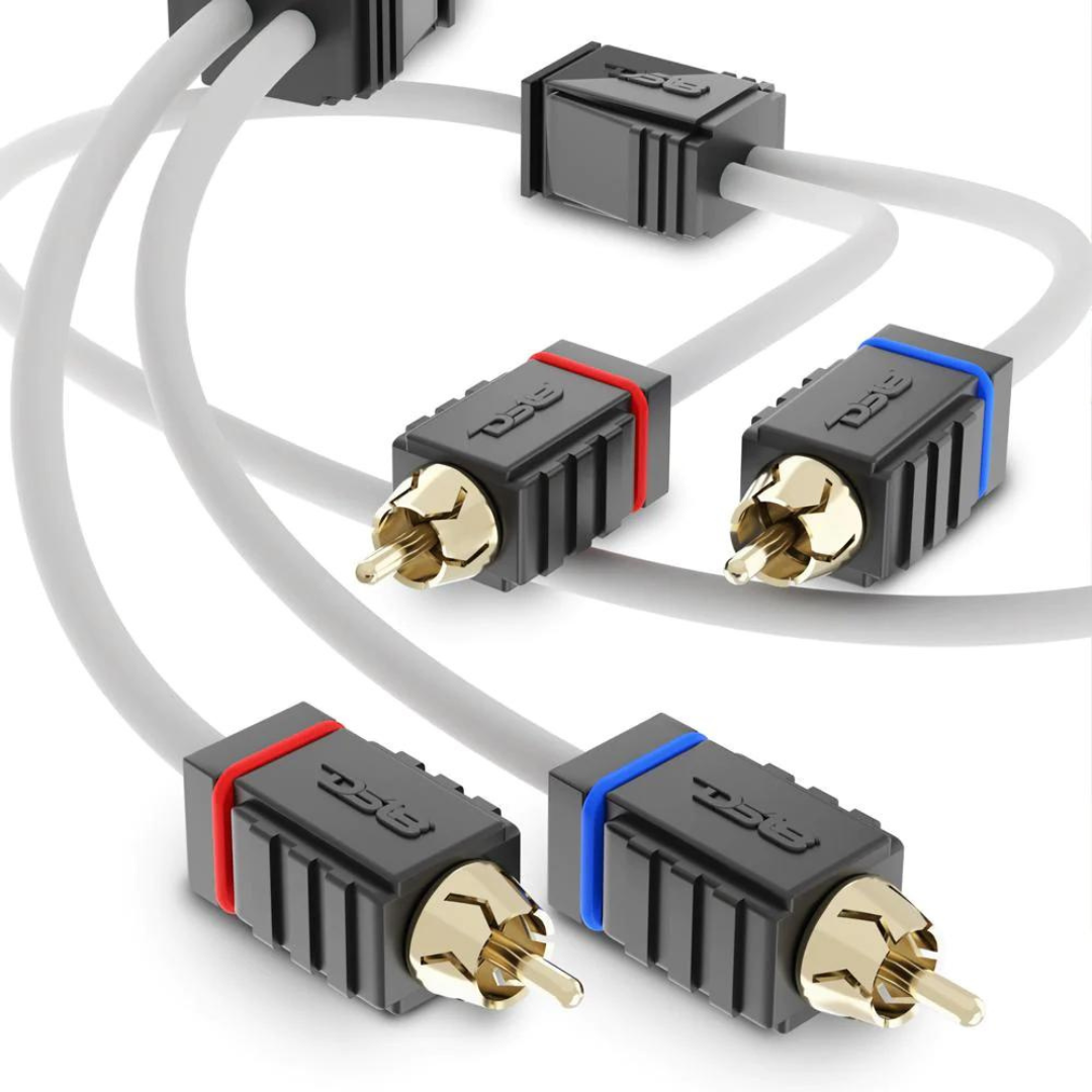 DS18 MOFCR-3FT 3 Foot Marine Grade 2-Channel Twisted Rca Cable - Made with Tinned OFC Copper Wire