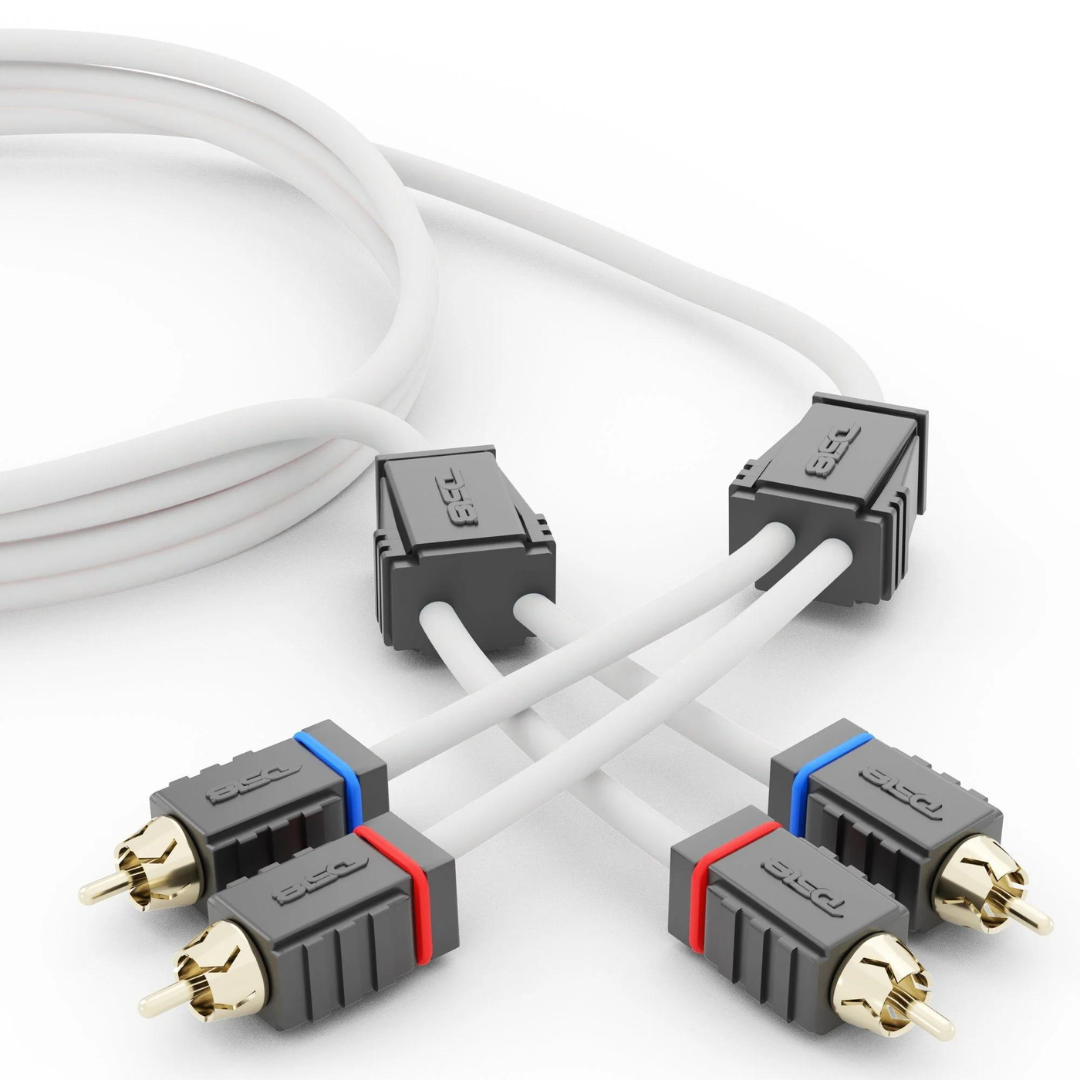 DS18 MOFCR-6FT 6 Foot Marine Grade 2-Channel Twisted Rca Cable - Made with Tinned OFC Copper Wire