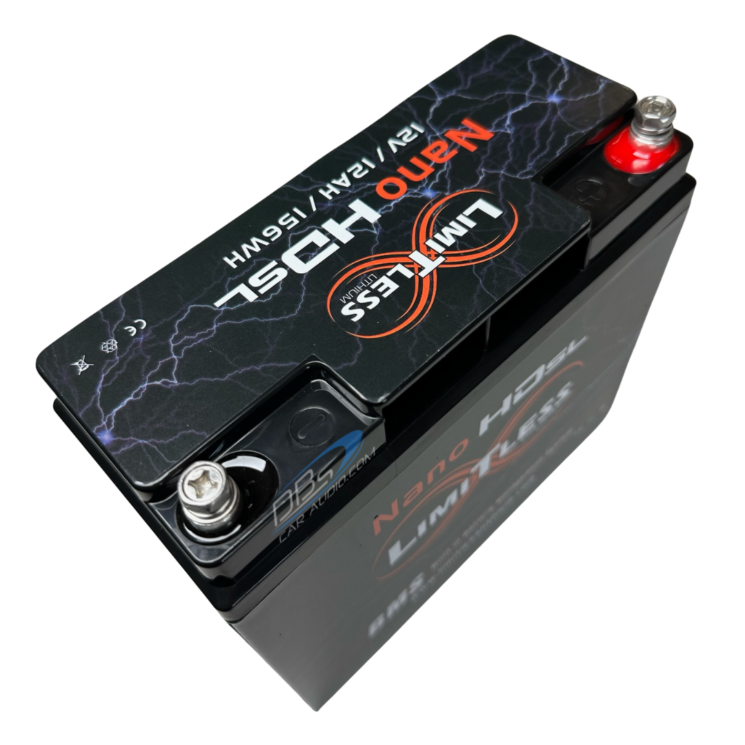 Limitless Lithium NSL-12AH Lithium Battery with Wire Adaptors and Maintainer for Motorcycles & Powersports - 2,500 - 3,000 Watts Rms | 12Ah