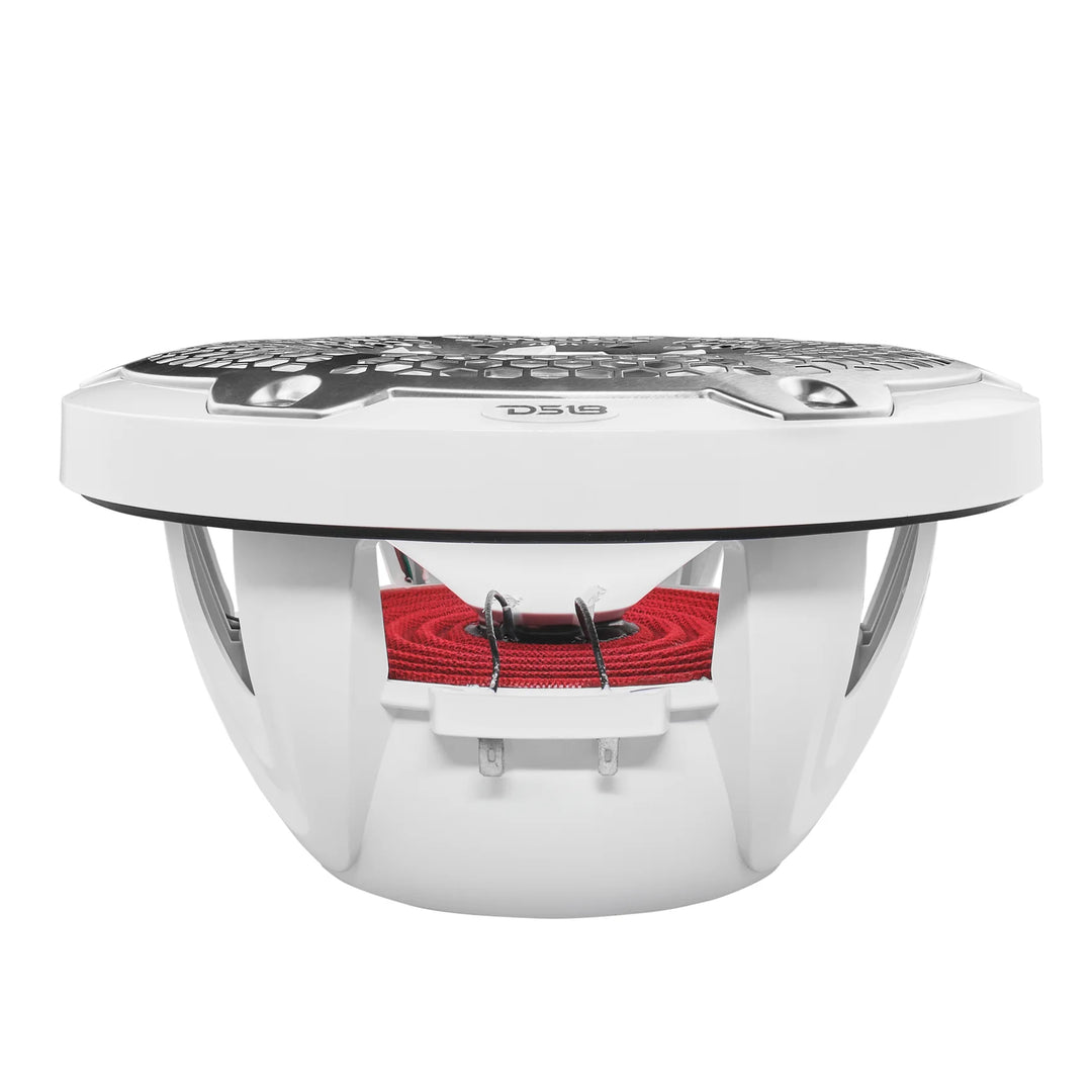 DS18 NXL-10M/WH Altavoces coaxiales marinos de 10" con tweeters integrados y luces LED RGB - 200 vatios Rms 4 ohmios