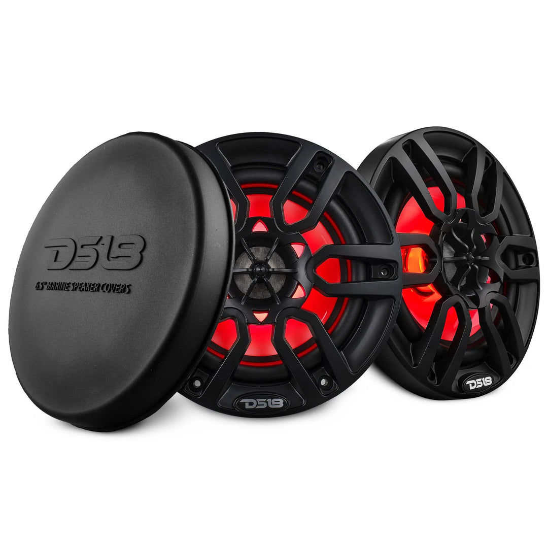 DS18 NXL-6BK Altavoces marinos coaxiales de 2 vías y 6,5" con luces LED RGB integradas - 100 vatios Rms 4 ohmios