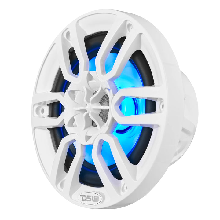 DS18 NXL-6 Altavoces marinos coaxiales blancos de 6,5" con luces LED RGB - 100 vatios Rms 4 ohmios