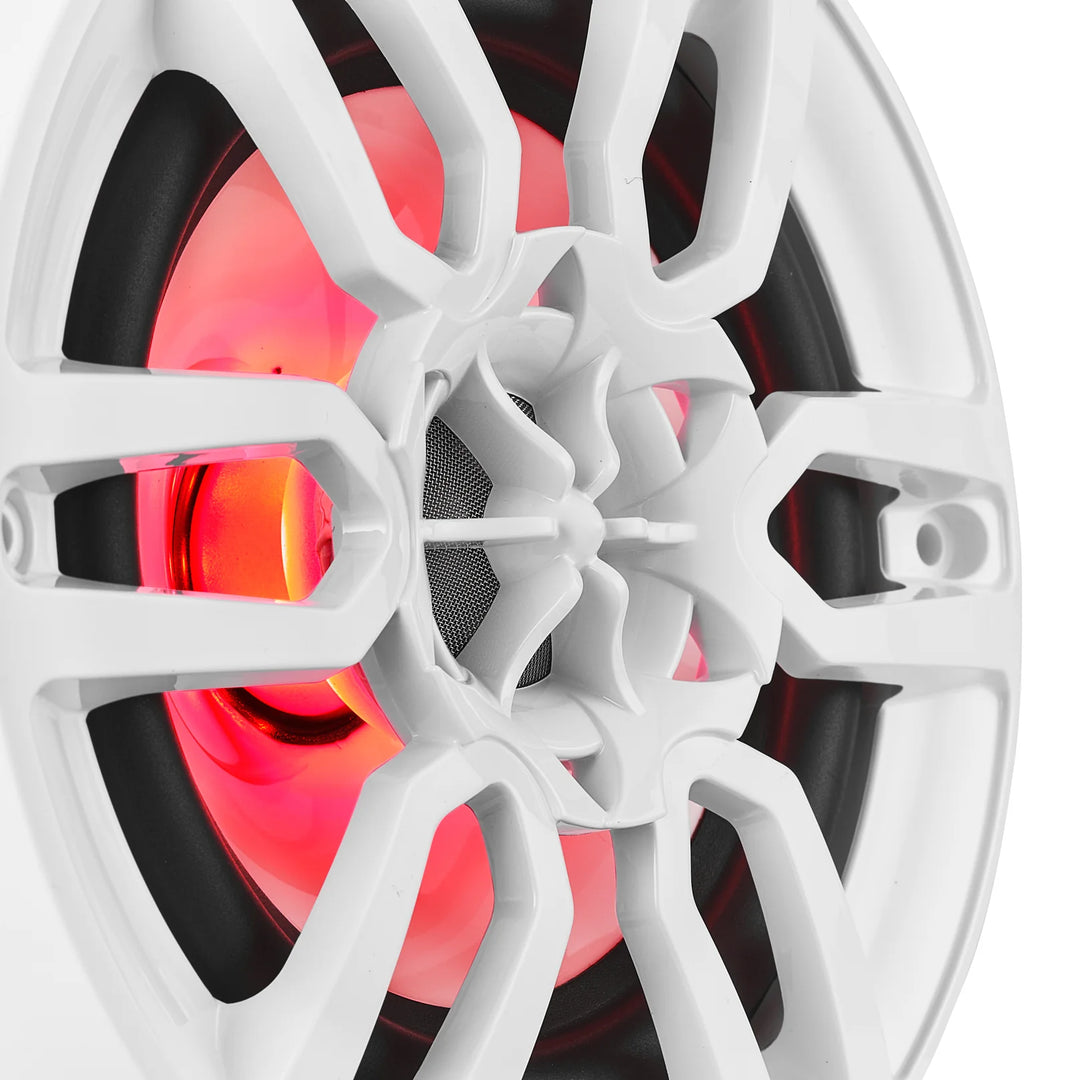 DS18 NXL-6 Altavoces marinos coaxiales blancos de 6,5" con luces LED RGB - 100 vatios Rms 4 ohmios