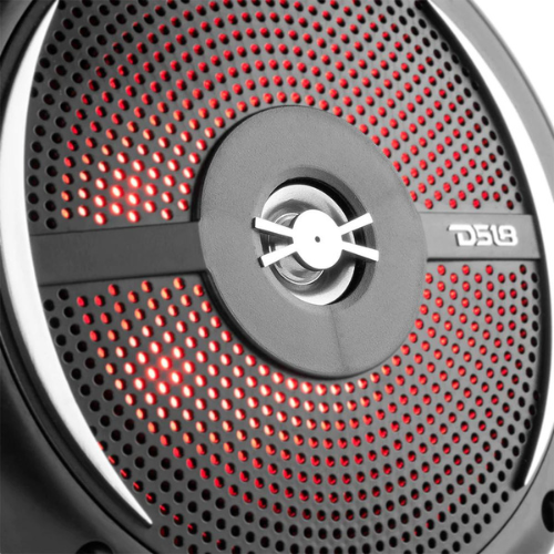 DS18 NXL-6SL/BK Altavoces coaxiales marinos de 6,5" con tweeters integrados y luces LED RGB - 25 vatios Rms 4 ohmios