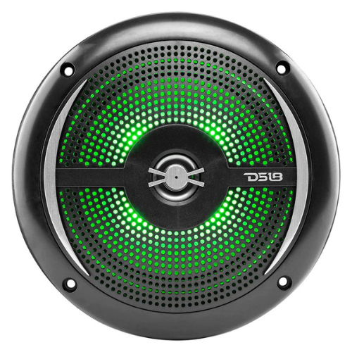 DS18 NXL-6SL/BK Altavoces coaxiales marinos de 6,5" con tweeters integrados y luces LED RGB - 25 vatios Rms 4 ohmios