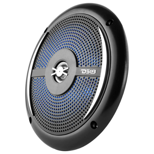 DS18 NXL-6SL/BK Altavoces coaxiales marinos de 6,5" con tweeters integrados y luces LED RGB - 25 vatios Rms 4 ohmios