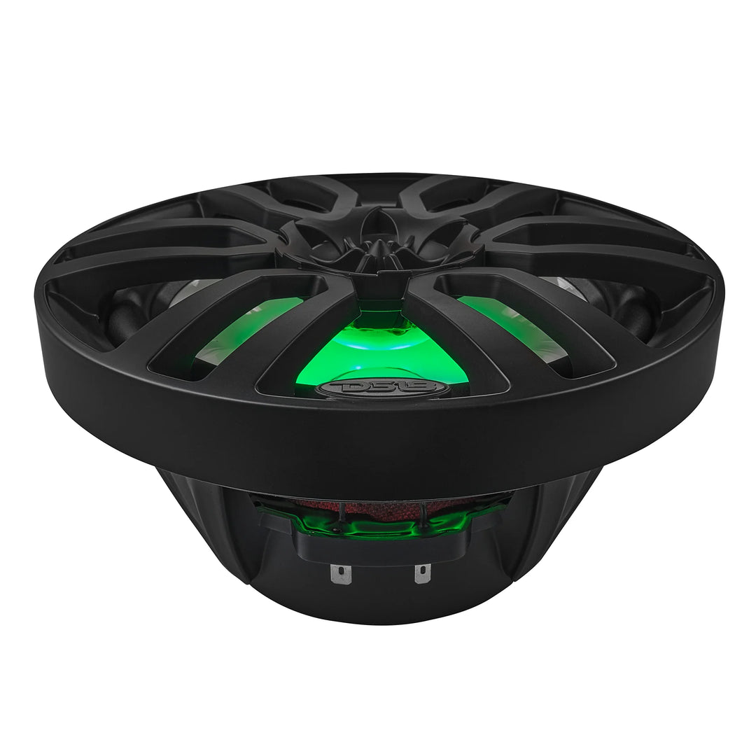 DS18 NXL-8BK Altavoces coaxiales marinos de 8" con tweeters integrados y luces LED RGB - 125 vatios Rms 4 ohmios