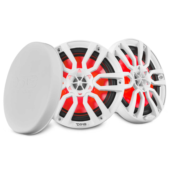 DS18 NXL-8 Altavoces marinos coaxiales blancos de 8" con luces LED RGB - 125 vatios Rms 4 ohmios
