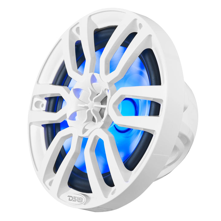 DS18 NXL-8 Altavoces marinos coaxiales blancos de 8" con luces LED RGB - 125 vatios Rms 4 ohmios