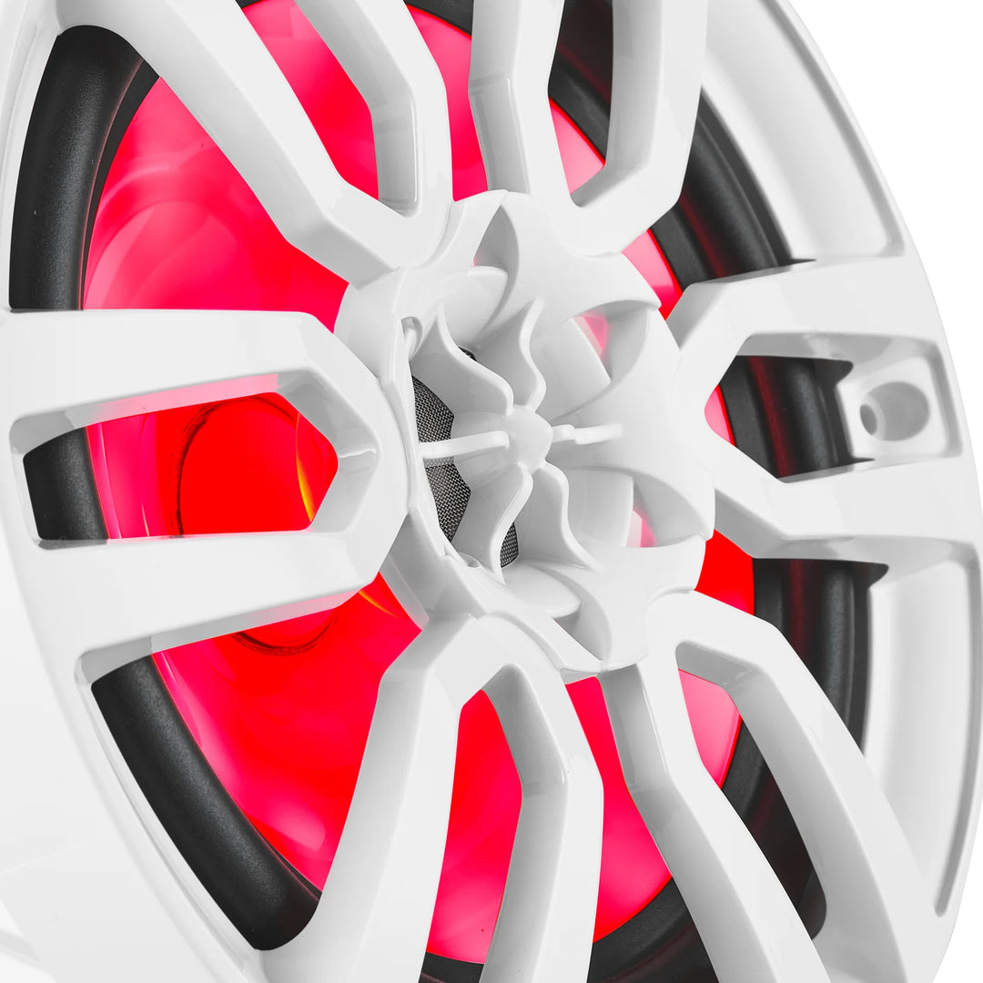 DS18 NXL-8 Altavoces marinos coaxiales blancos de 8" con luces LED RGB - 125 vatios Rms 4 ohmios