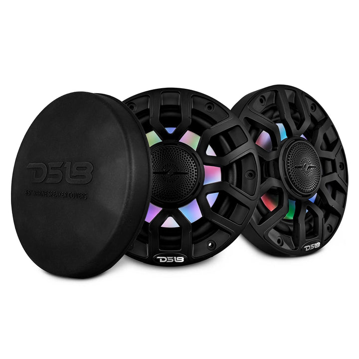 DS18 NXL-IQ6/BK 6.5" 2-Way Marine Speakers with LEDs - 150 Watts Rms 4-ohm