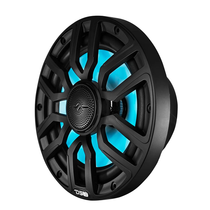 DS18 NXL-IQ8/BK 8" 2-Way Marine Speakers with LEDs - 175 Watts Rms 4-ohm