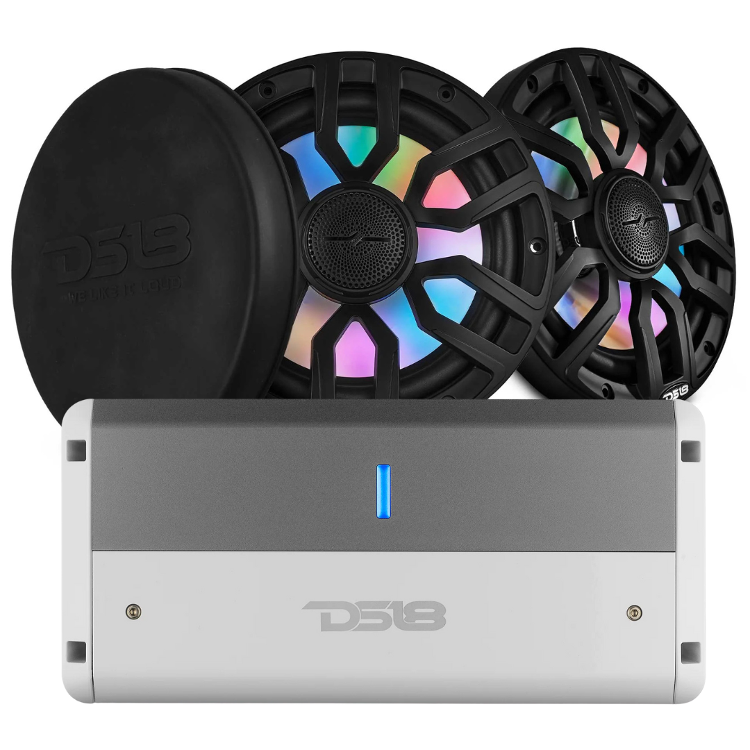 DS18 Marine Bundle - 2x NXL-IQ8 8" 2-Way Speakers with NXL-M2 2-Channel Amplifier