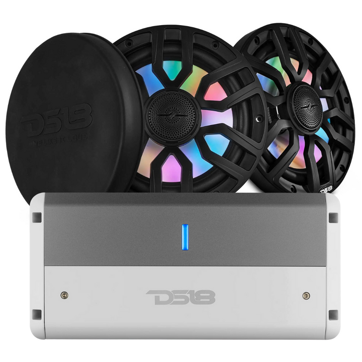 DS18 Marine Bundle - 2x NXL-IQ8 8" 2-Way Speakers with NXL-M2 2-Channel Amplifier