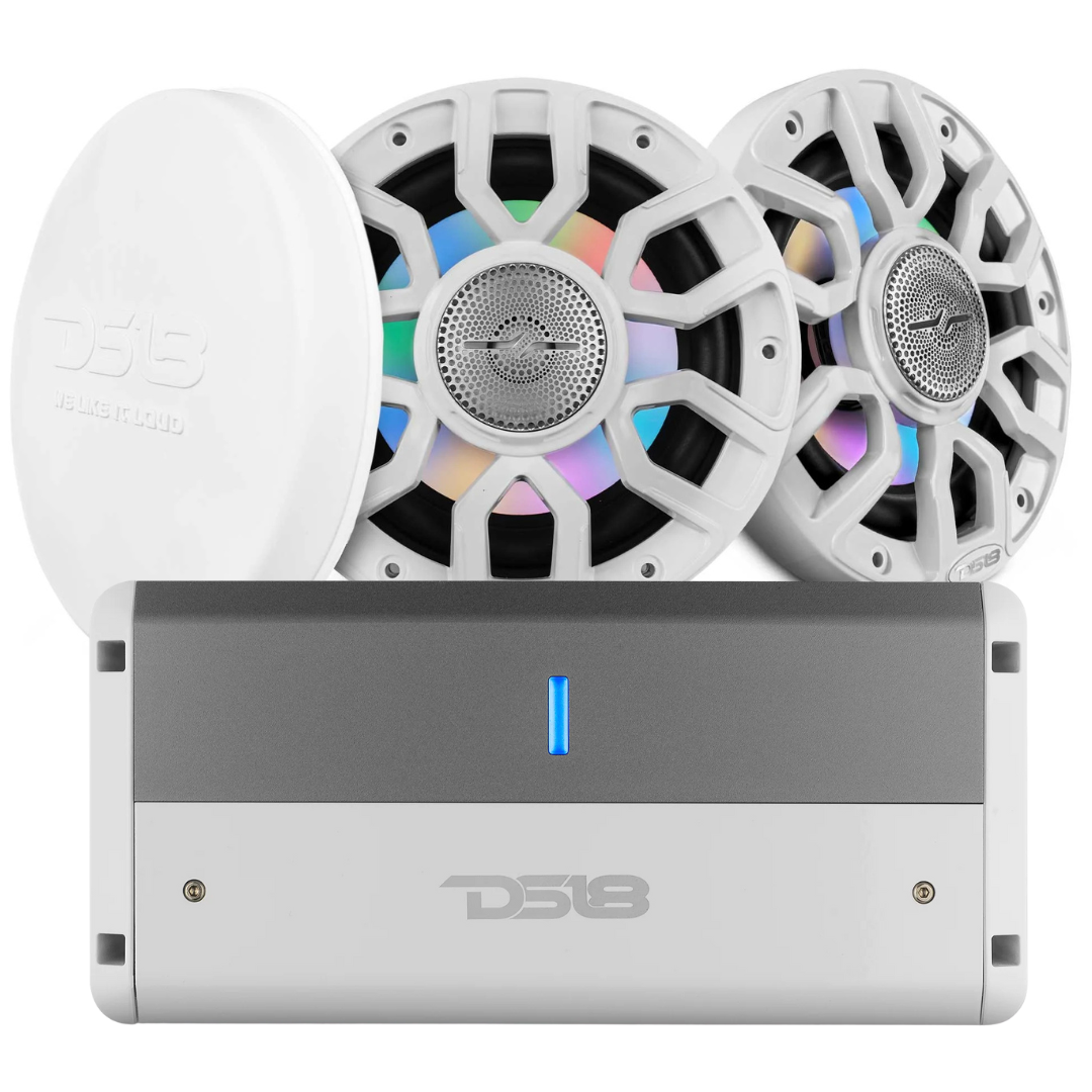 DS18 Marine Bundle - 2x NXL-IQ8 8" 2-Way Speakers with NXL-M2 2-Channel Amplifier