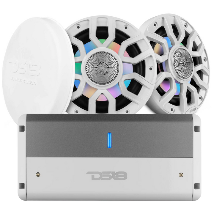 DS18 Marine Bundle - 2x NXL-IQ8 8" 2-Way Speakers with NXL-M2 2-Channel Amplifier