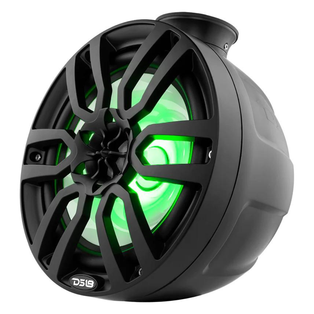 DS18 NXL-PS8 Cápsulas de altavoces tipo torre marina de 8" con luces LED RGB integradas - 125 vatios Rms 4 ohmios