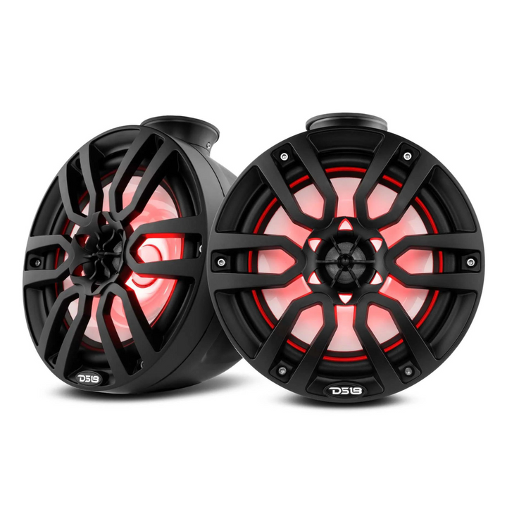 DS18 NXL-PS8 Cápsulas de altavoces tipo torre marina de 8" con luces LED RGB integradas - 125 vatios Rms 4 ohmios