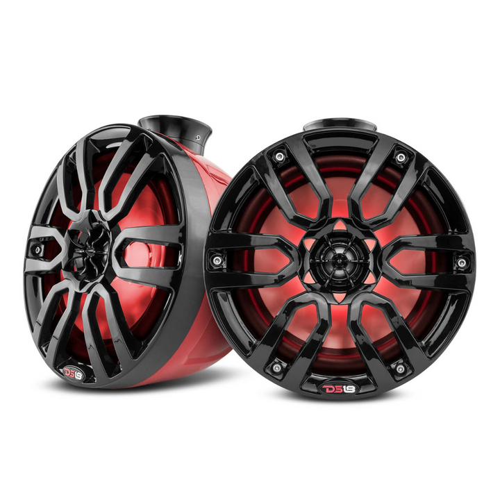 DS18 NXL-PS8 Cápsulas de altavoces tipo torre marina de 8" con luces LED RGB integradas - 125 vatios Rms 4 ohmios