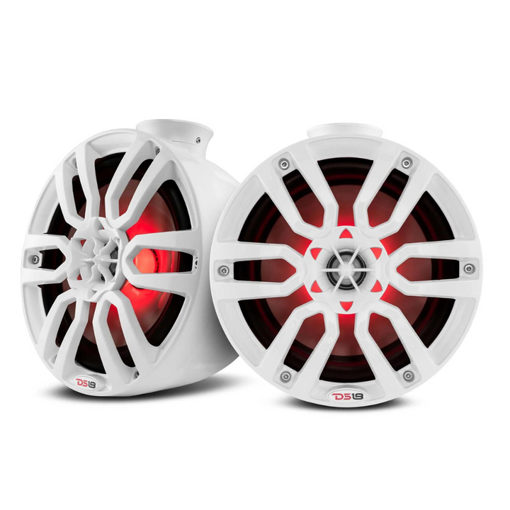 DS18 NXL-PS8 Cápsulas de altavoces tipo torre marina de 8" con luces LED RGB integradas - 125 vatios Rms 4 ohmios