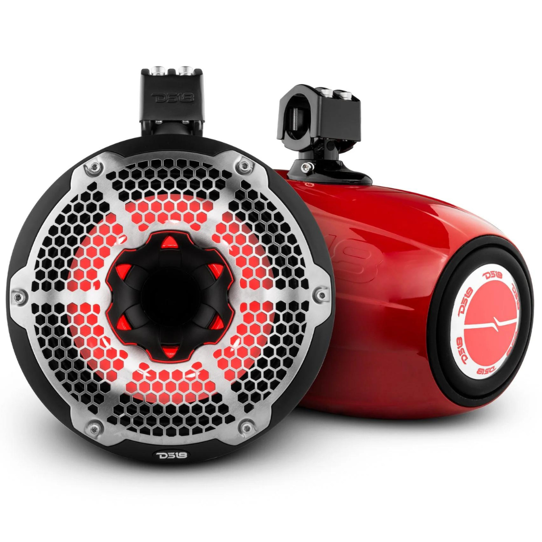 DS18 NXL-X10TPNEO Altavoces tipo torre marinos de neodimio de 10" con radiadores pasivos incorporados - 300 vatios Rms 4 ohmios