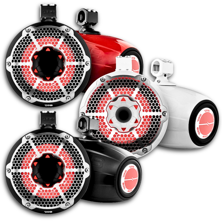 DS18 NXL-X10TPNEO Altavoces tipo torre marinos de neodimio de 10" con radiadores pasivos incorporados - 300 vatios Rms 4 ohmios