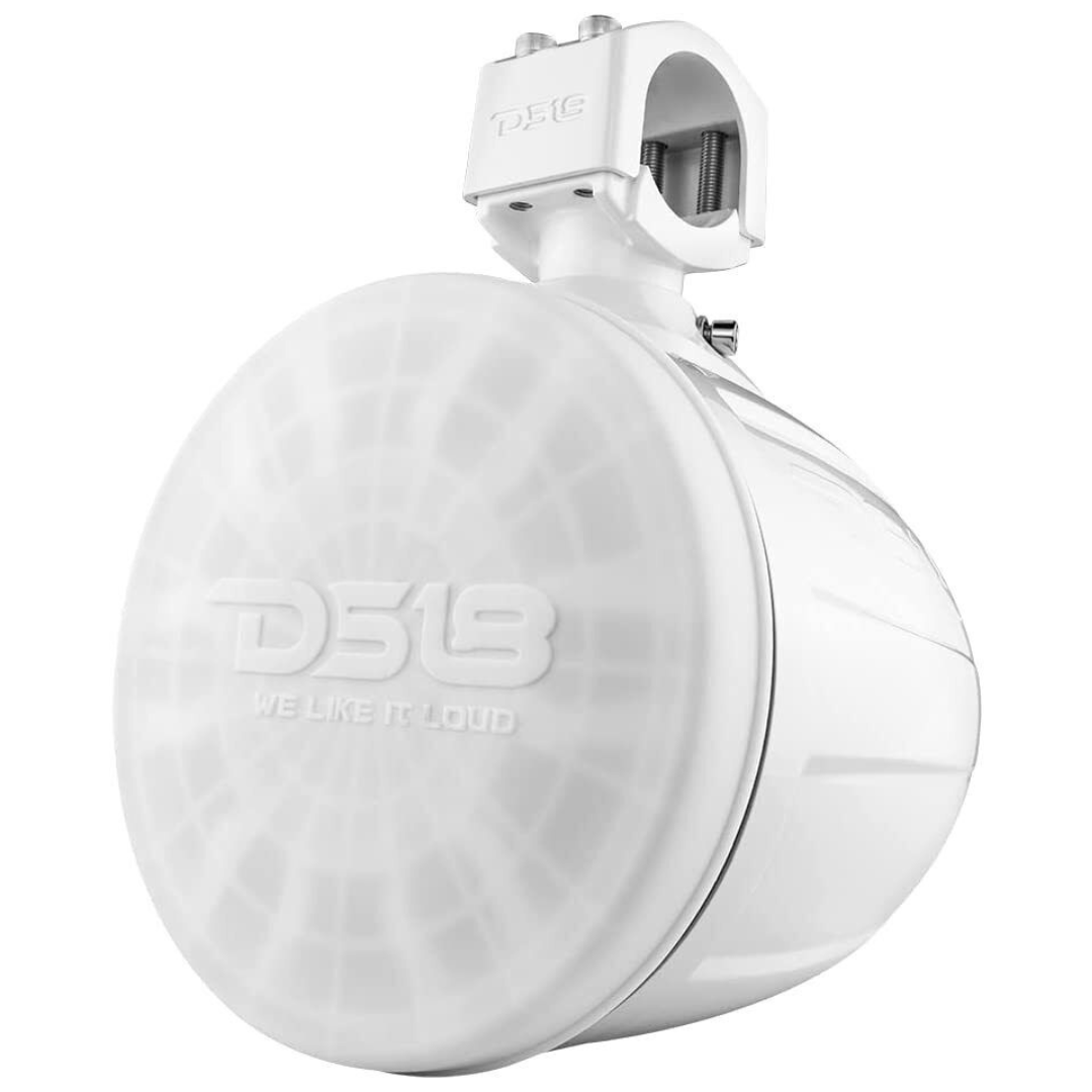 DS18 NXL-X8PRO/WH Altavoces en torre Pro-Audio de 8" con controladores de bocina incorporados y luces LED RGB - 250 vatios Rms 4 ohmios