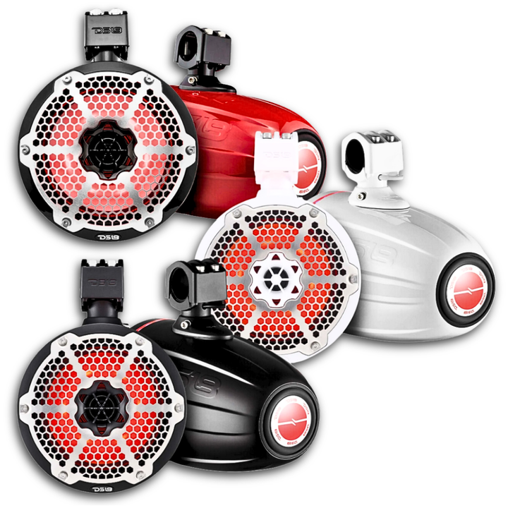 DS18 NXL-X8TPNEO Altavoces tipo torre marinos de neodimio de 8" con radiadores pasivos incorporados - 180 vatios Rms 4 ohmios