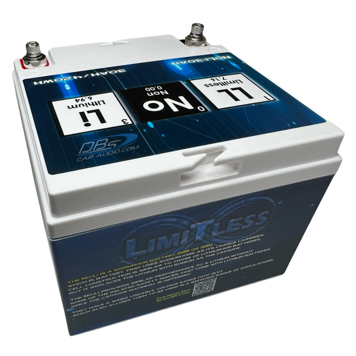 Batería ilimitada de audio para automóvil de iones de sodio NoLi-30AH de litio con mantenedor - 5000 - 8000 vatios Rms | 30Ah