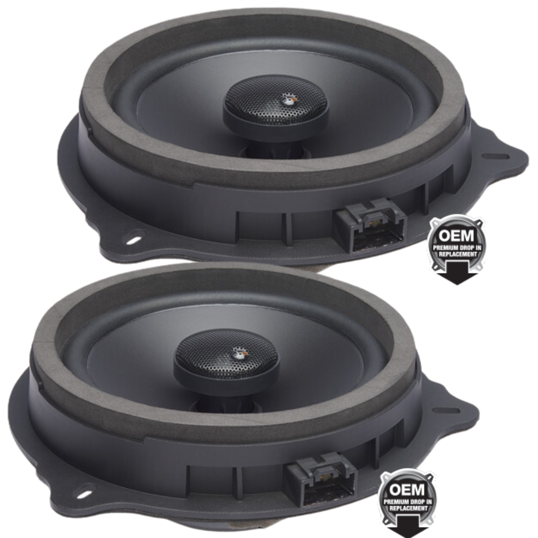 PowerBass OE652-FD OEM 6.5" Direct Replacement Coaxial Speakers with 1" Silk Dome Tweeters - Ford / Lincoln