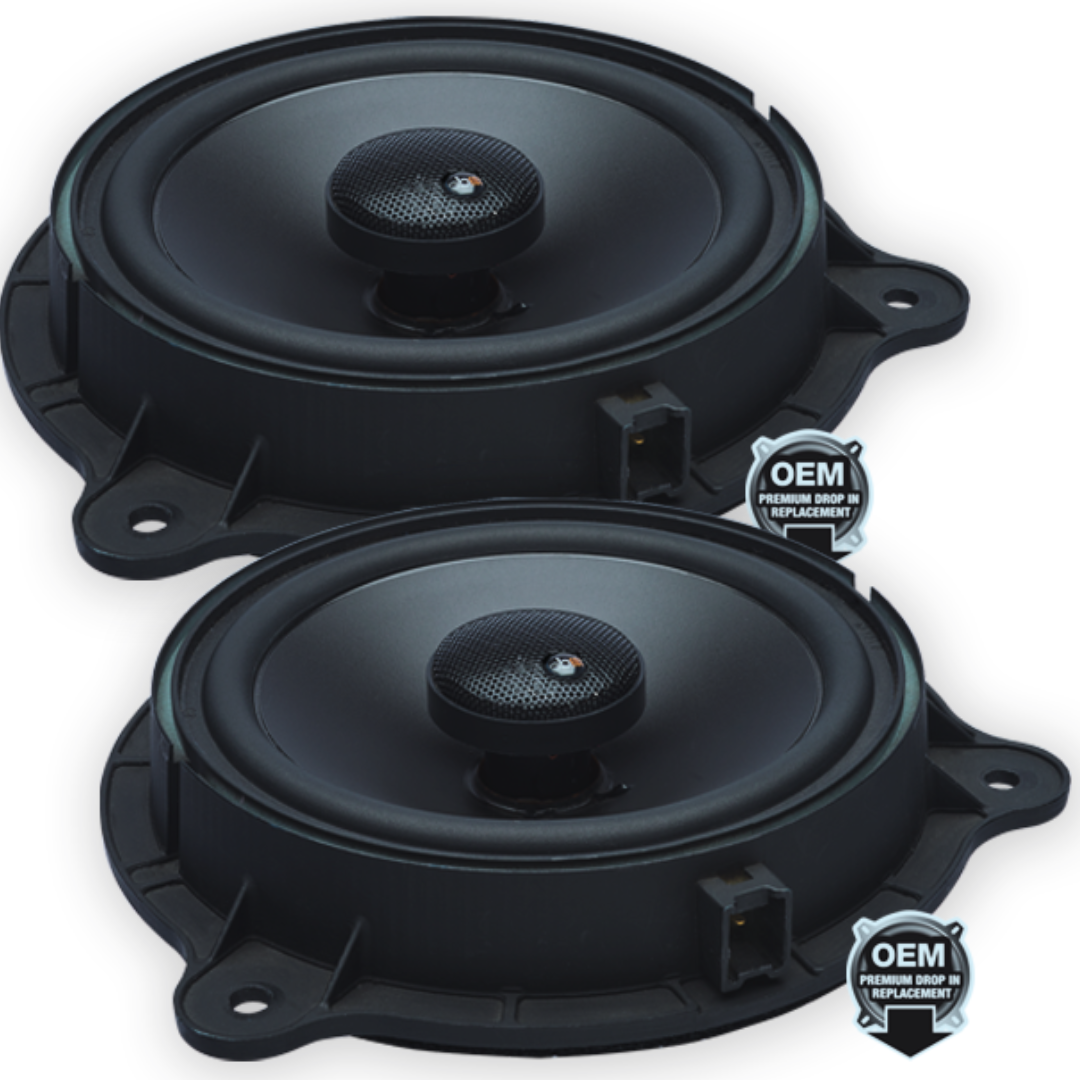 PowerBass OE652-NS OEM 6.5" Replacement Coaxial Speakers with 1" Silk Dome Tweeters - Fits Nissan / Infiniti