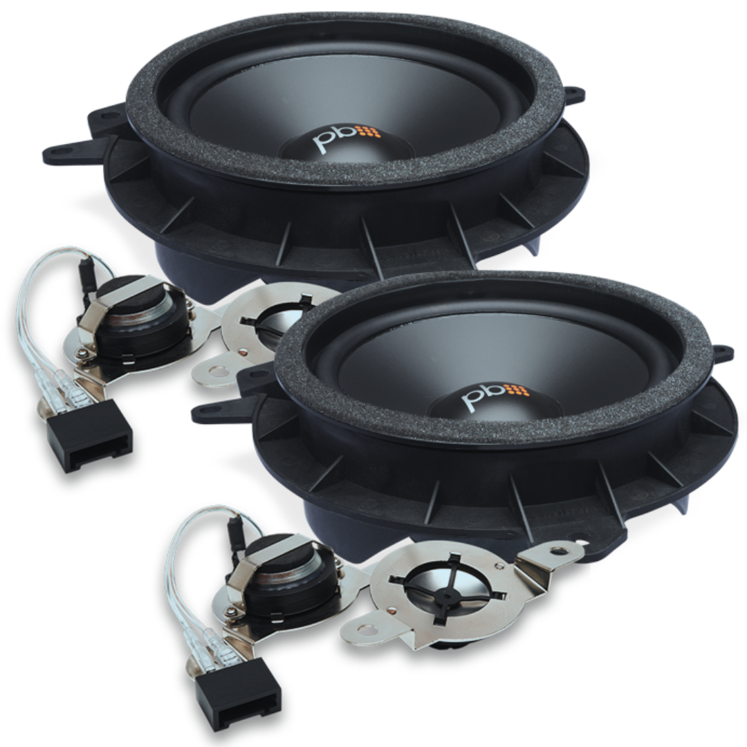 PowerBass OE65C-TY OEM 6.5" Direct Replacement Component Speakers with 1" Slik Dome Tweeters - Fits Toyota / Lexus / Scion / Pontiac