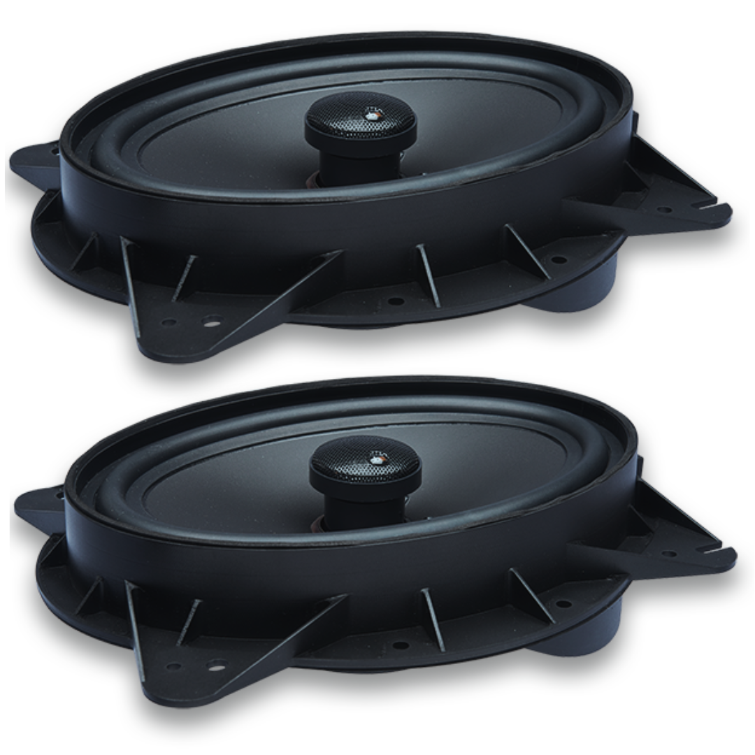 PowerBass OE692-TY OEM 6x9" Direct Replacement Coaxial Speakers with 1" Slik Dome Tweeters - Fits Toyota / Lexus
