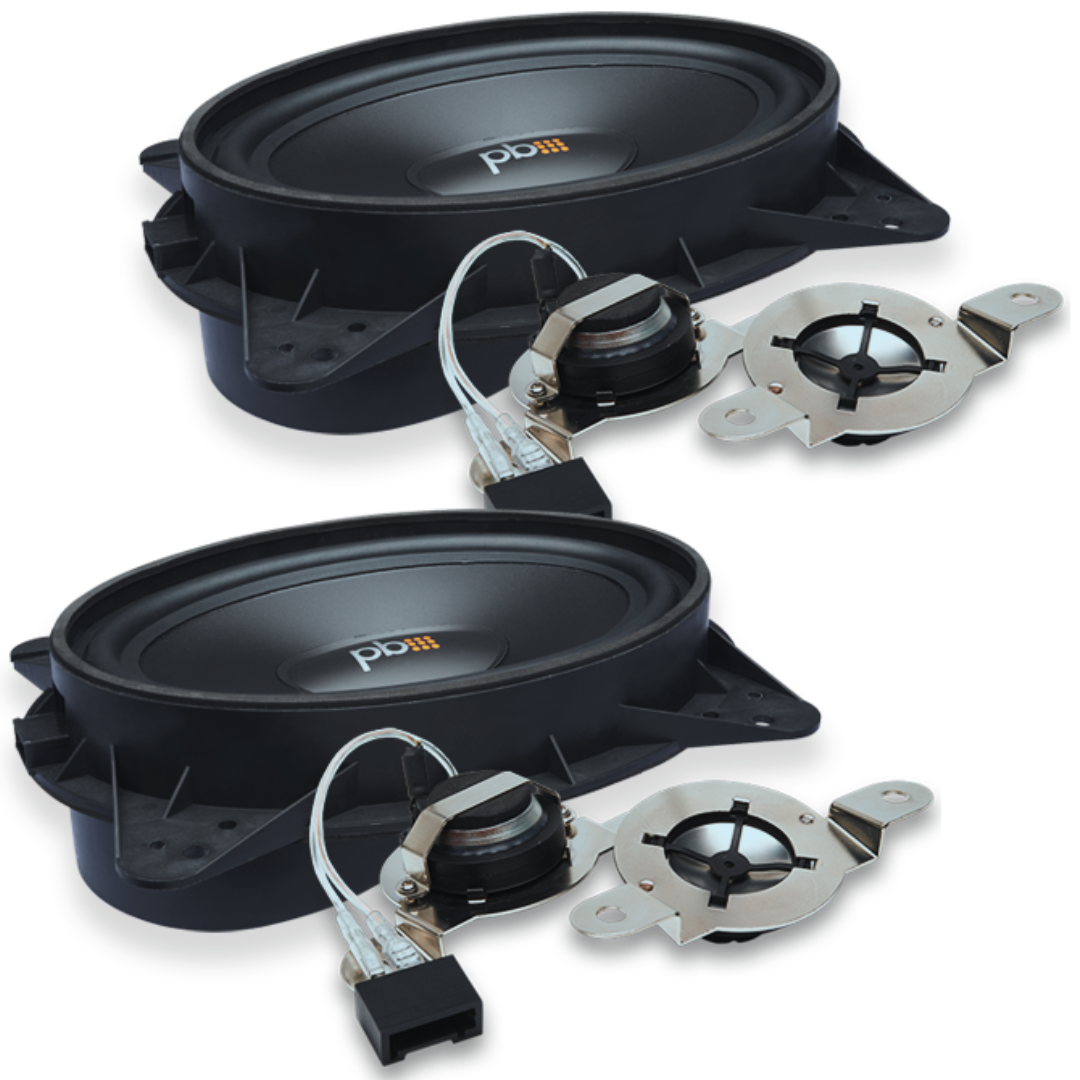 PowerBass OE69C-TY OEM 6x9" Direct Replacement Component Speakers with 1" Slik Dome Tweeters - Fits Toyota / Lexus