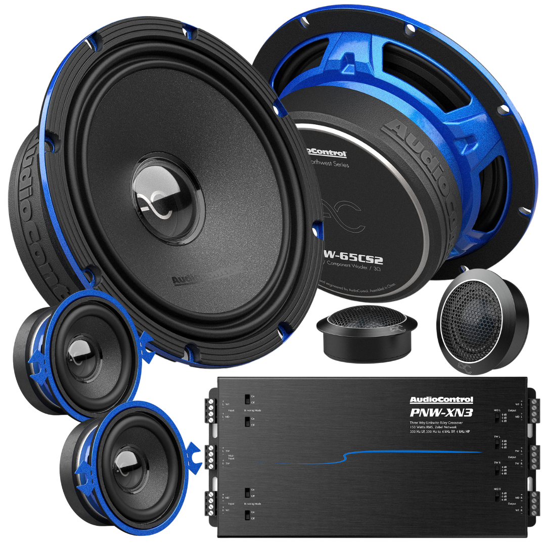 AudioControl Juego de altavoces componentes de alta fidelidad de 3 vías con medios graves de 6,5", rango medio de 2,75" y tweeters de 1" - 175 vatios Rms