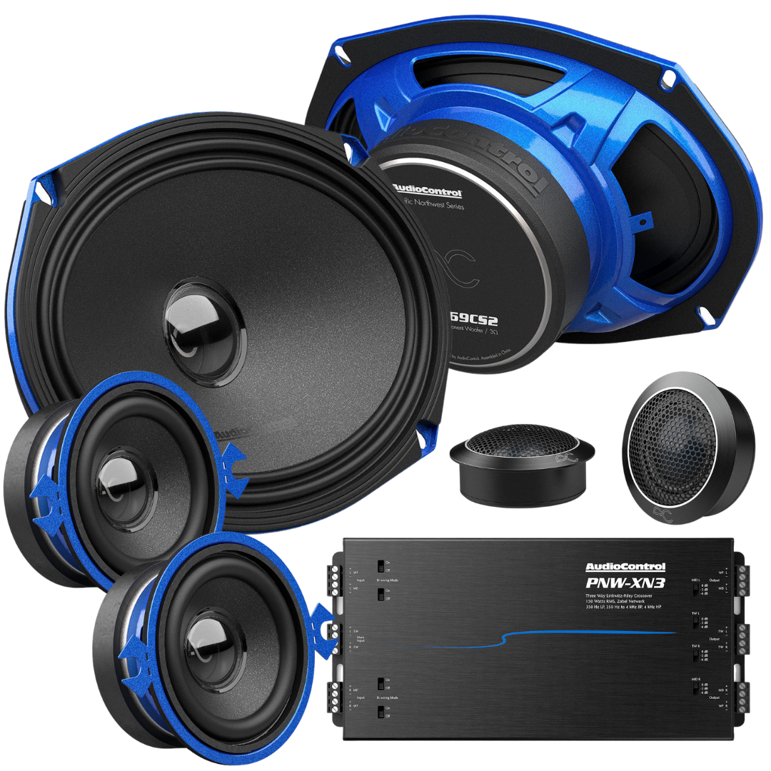 AudioControl Juego de altavoces componentes de alta fidelidad de 3 vías con medios graves de 6x9", rango medio de 2,75" y tweeters de 1" - 175 vatios Rms